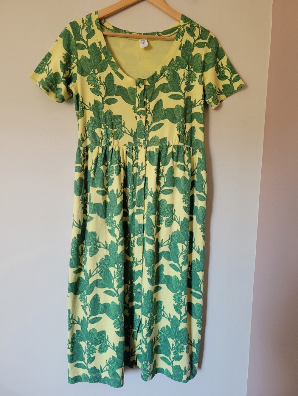 Kate Quinn Women's Organic Cotton Button Front Nursing Friendly Midi Dress Small